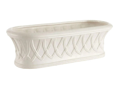 Celtic White Oval Ceramic Cachepot