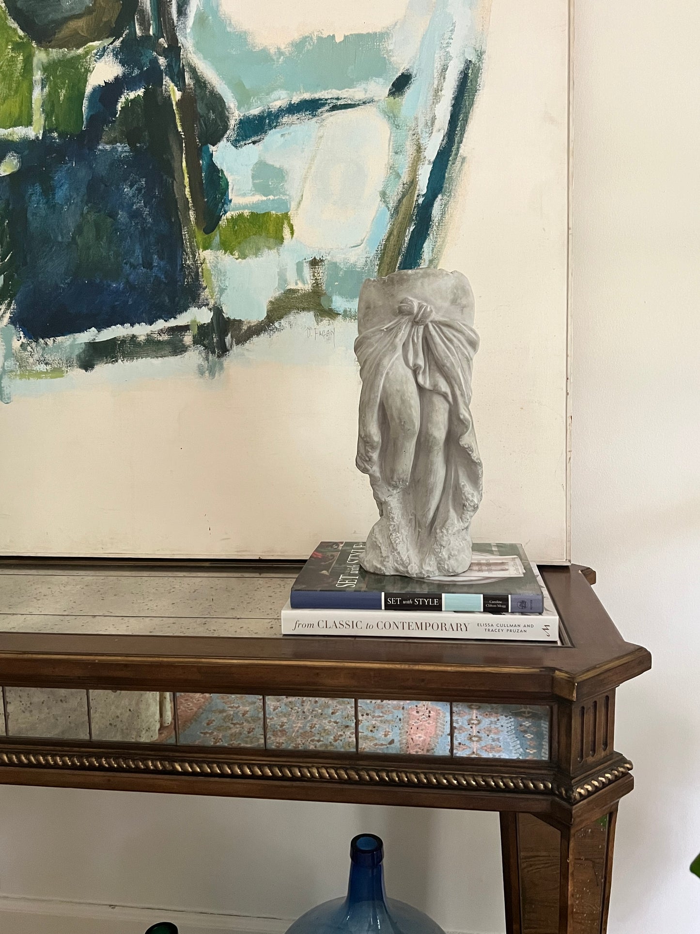 Cement Lady Skirt Vase