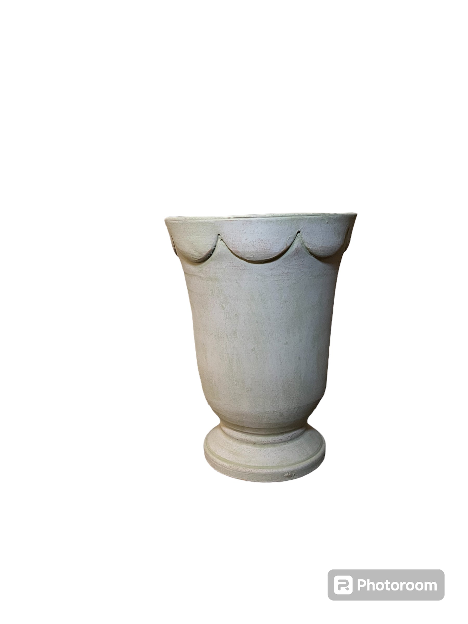 grey and white plant pot Botanical Orleans Cachepot Large