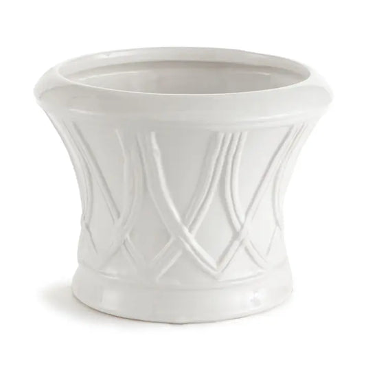 Celtic White Ceramic Cachepot