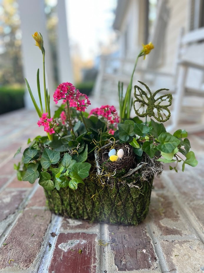 Oval Scalloped Wire Planter Basket