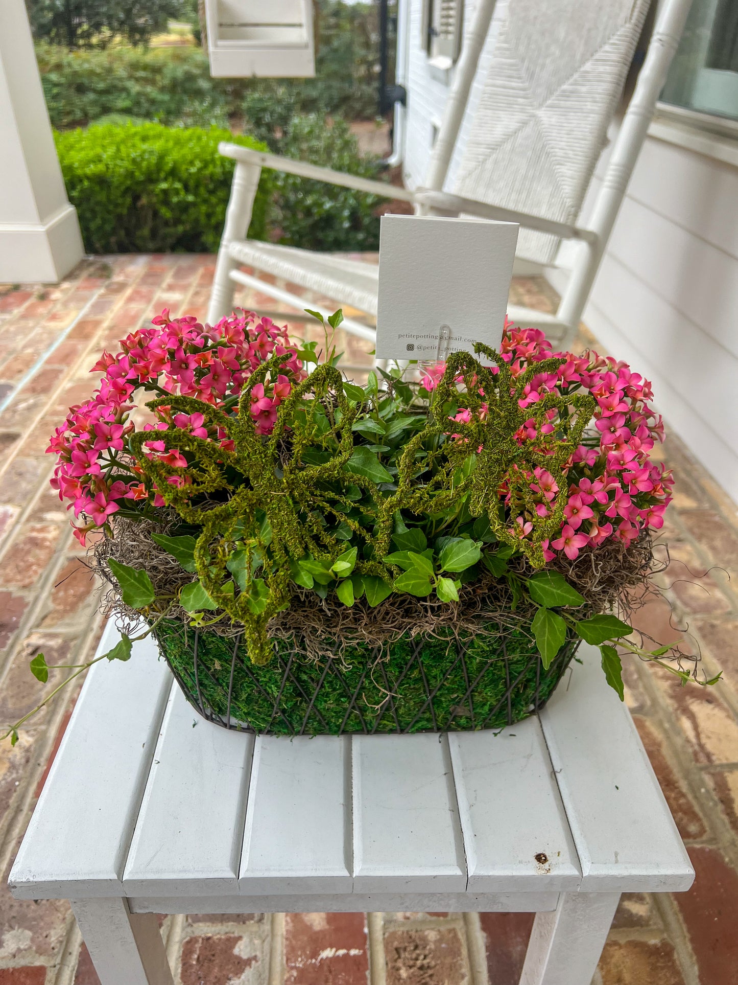 Oval Scalloped Wire Planter Basket