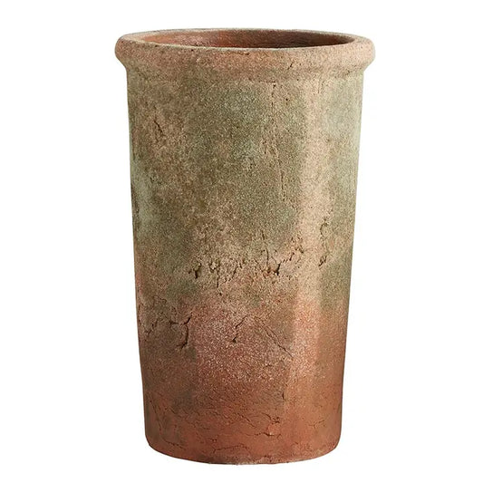 Tall Patina Terracotta Pot